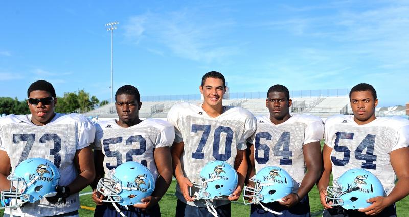 Cape’s 2013 collection of football players included (l-r) Tyre Maull, Julius Tyler, Devin Miller, Brandon Nixon and Shamar Moore.